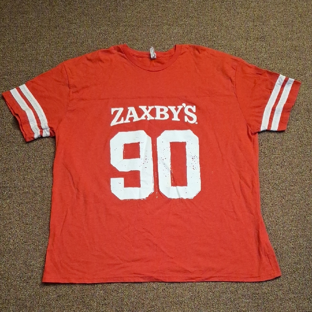 Zaxby's Mens Football Jersey Style Red T-Shirt Sz 2XL